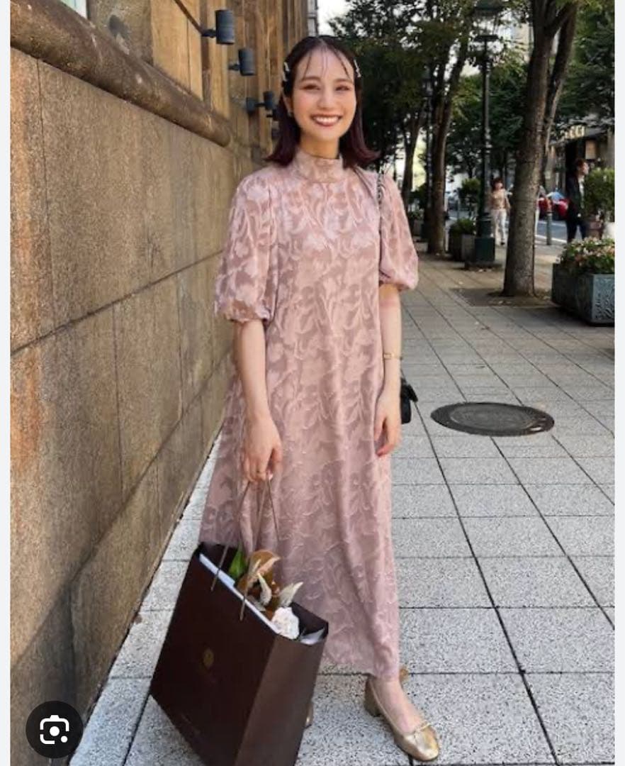 j by blue インナー付きバックリボンジャーガードドレス　ピンク