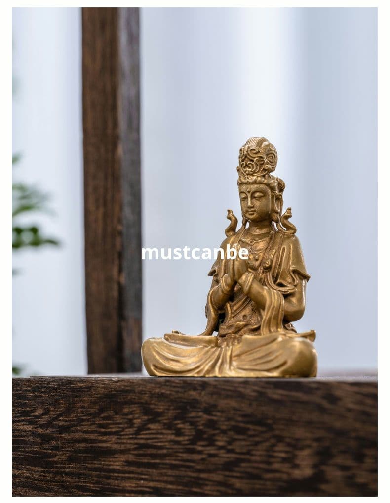 仏教美術 仏像 小仏像 観世音菩薩像 銅製 銅器 工芸品 置物