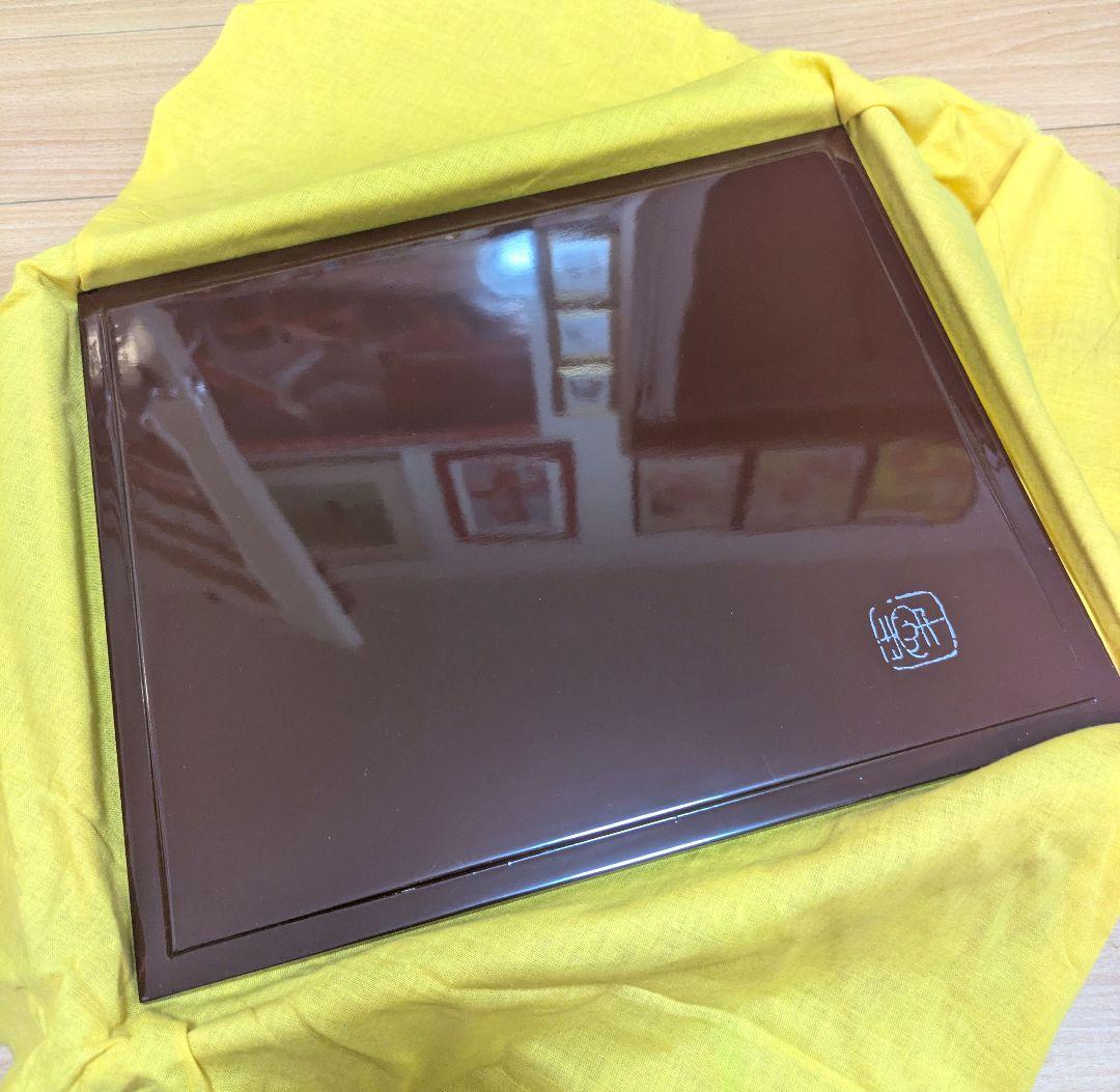 【新品未使用】一段漆器重箱 金色蝶模様 木箱入り　加賀蒔絵