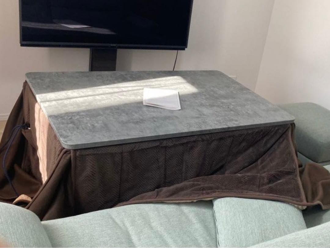 【ユン】昇降式ダイニングこたつテーブル＆布団セット ハイタイプ