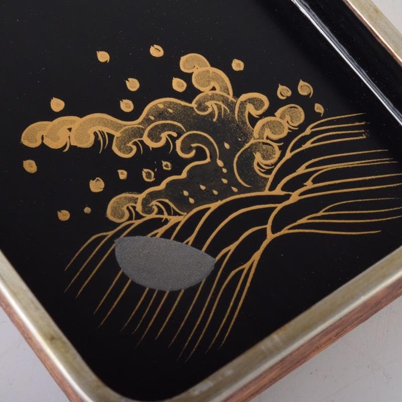 茶道具　輪島塗　岡本陽斎作　田子の浦蒔絵　香合　共箱　V　7405