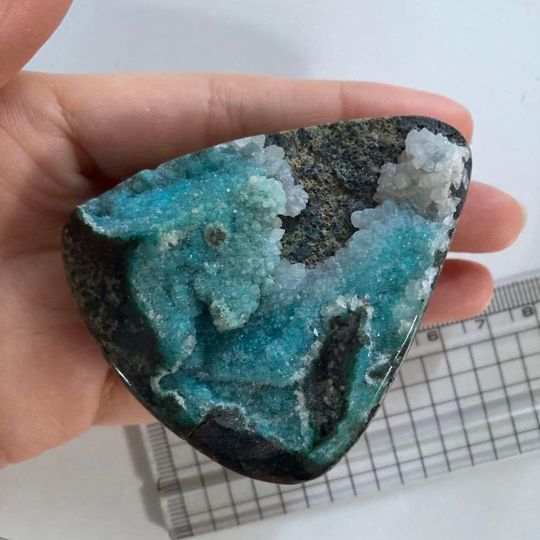 ドゥルージークリソコラ結晶　　アマゾナイトシリカブレス　クリソコララフストーン