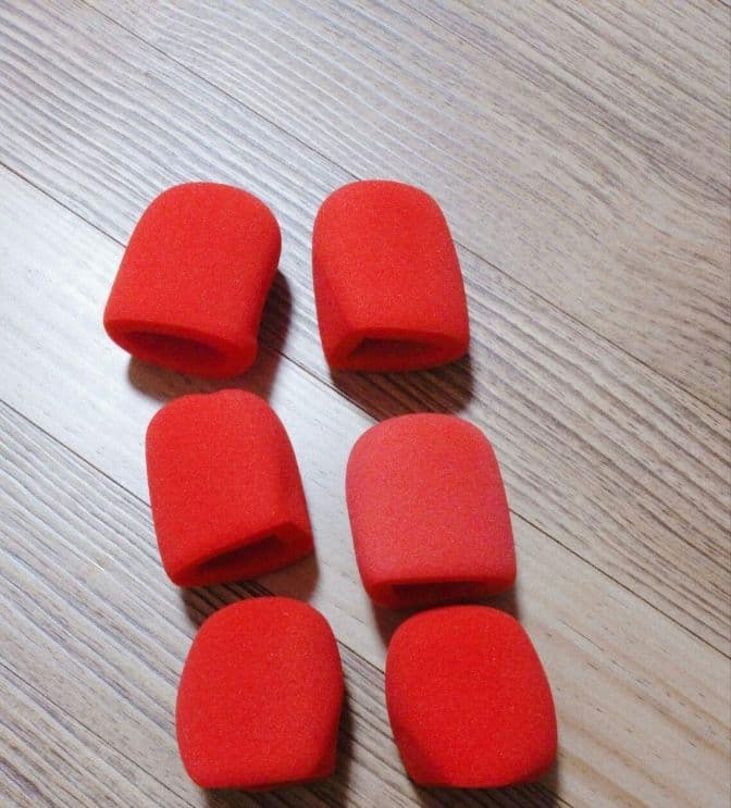 マイクカバー マイク適用 6個入り 赤色 直径55mm