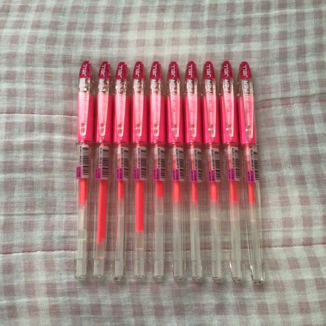 ゼブラ ボールペン ハイパージェル 蛍光ピンク 蛍光色 10本 廃盤 ペン回し