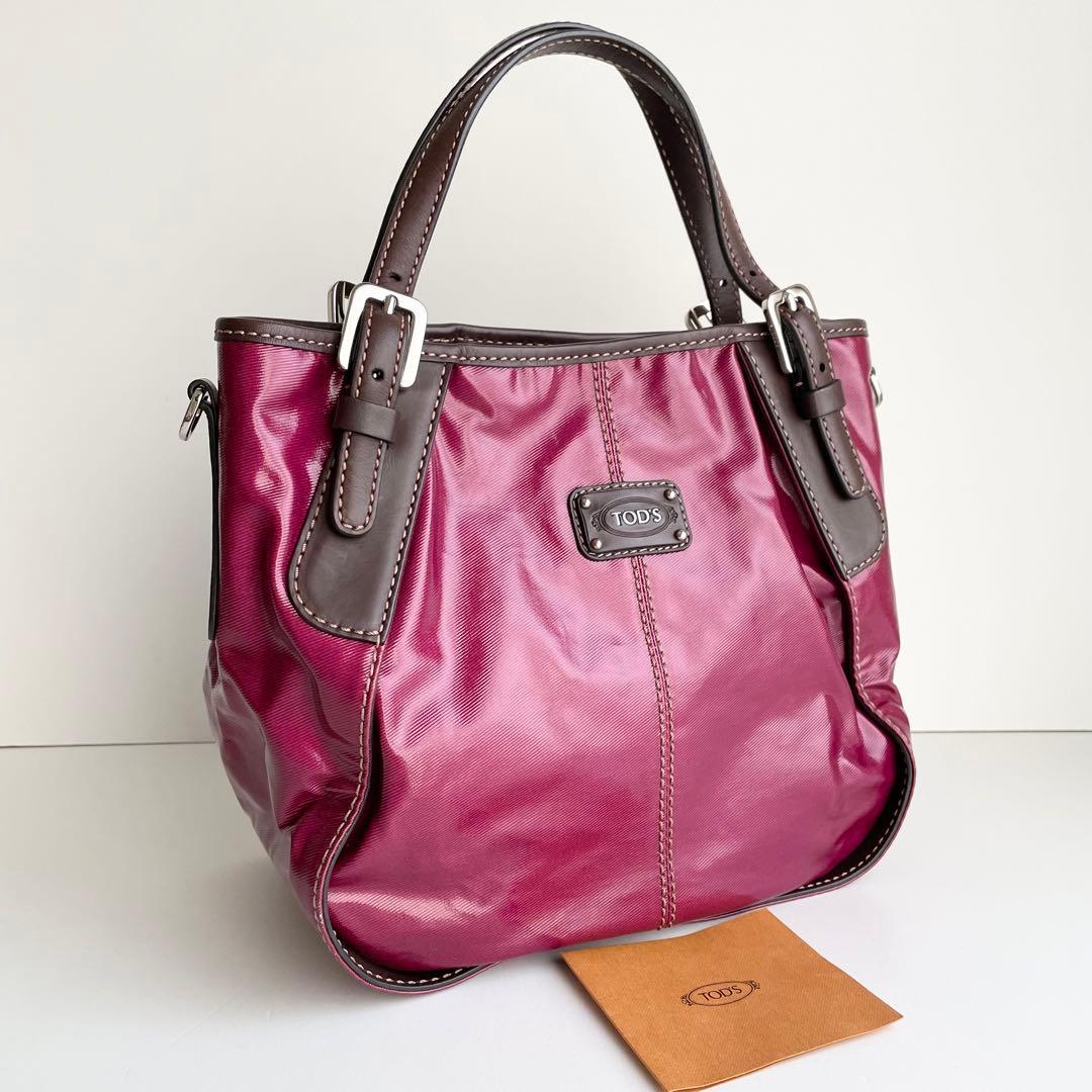 トッズ TOD'S ハンドバッグ G LINE Gライン ピンク ボルドー