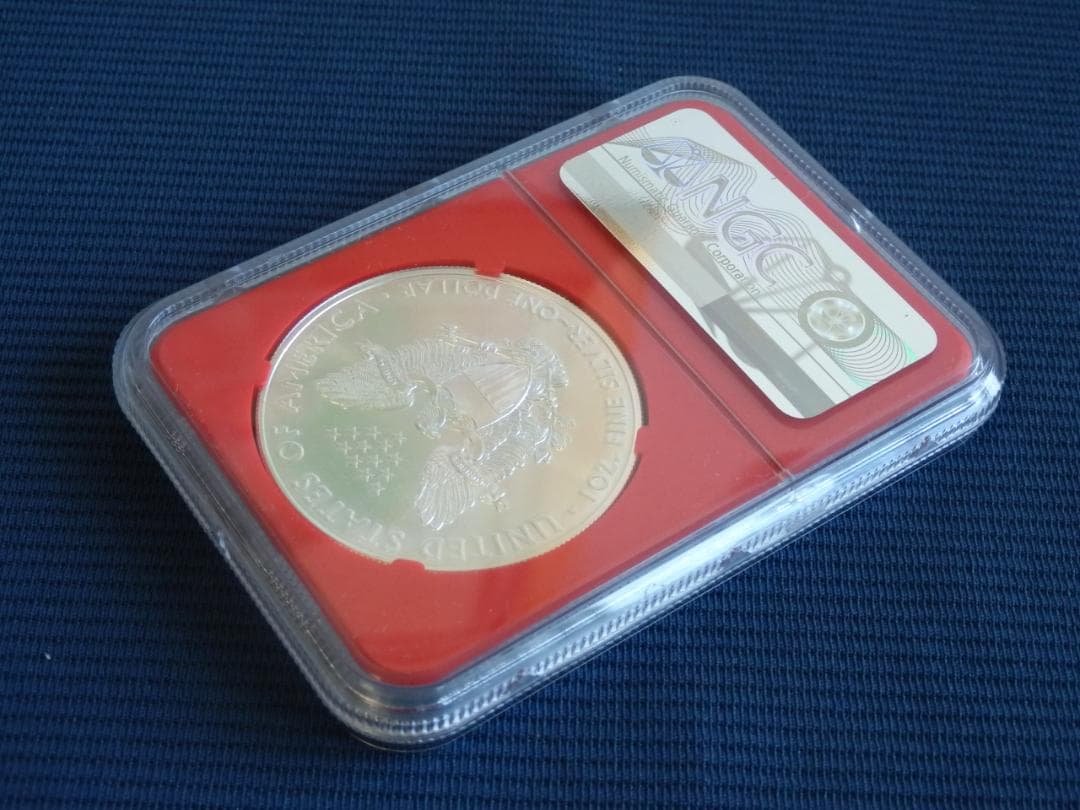 値下】米国2021年イーグル1ドル銀貨　トランプ赤ラベル　NGC MS70ER