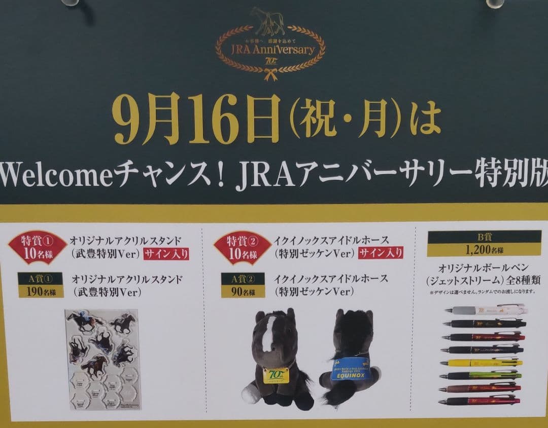 イクイノックス アイドルホース ぬいぐるみ JRAアニバーサリー特別版