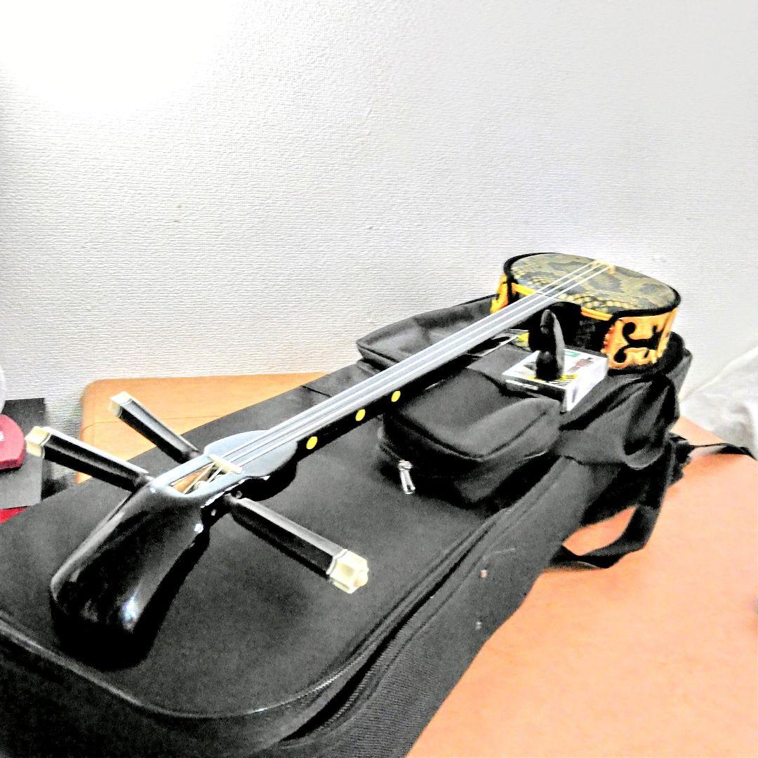 沖縄三線蛇柄 人工皮革　ハードケース付き美品