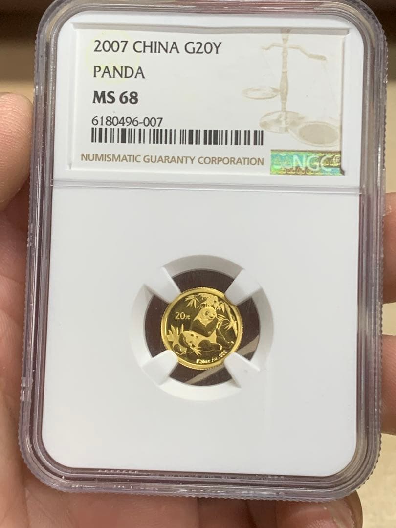 中国パンダ金貨 2007年中華人民共和国パンダ金貨/MS68/NGC 極美品希少