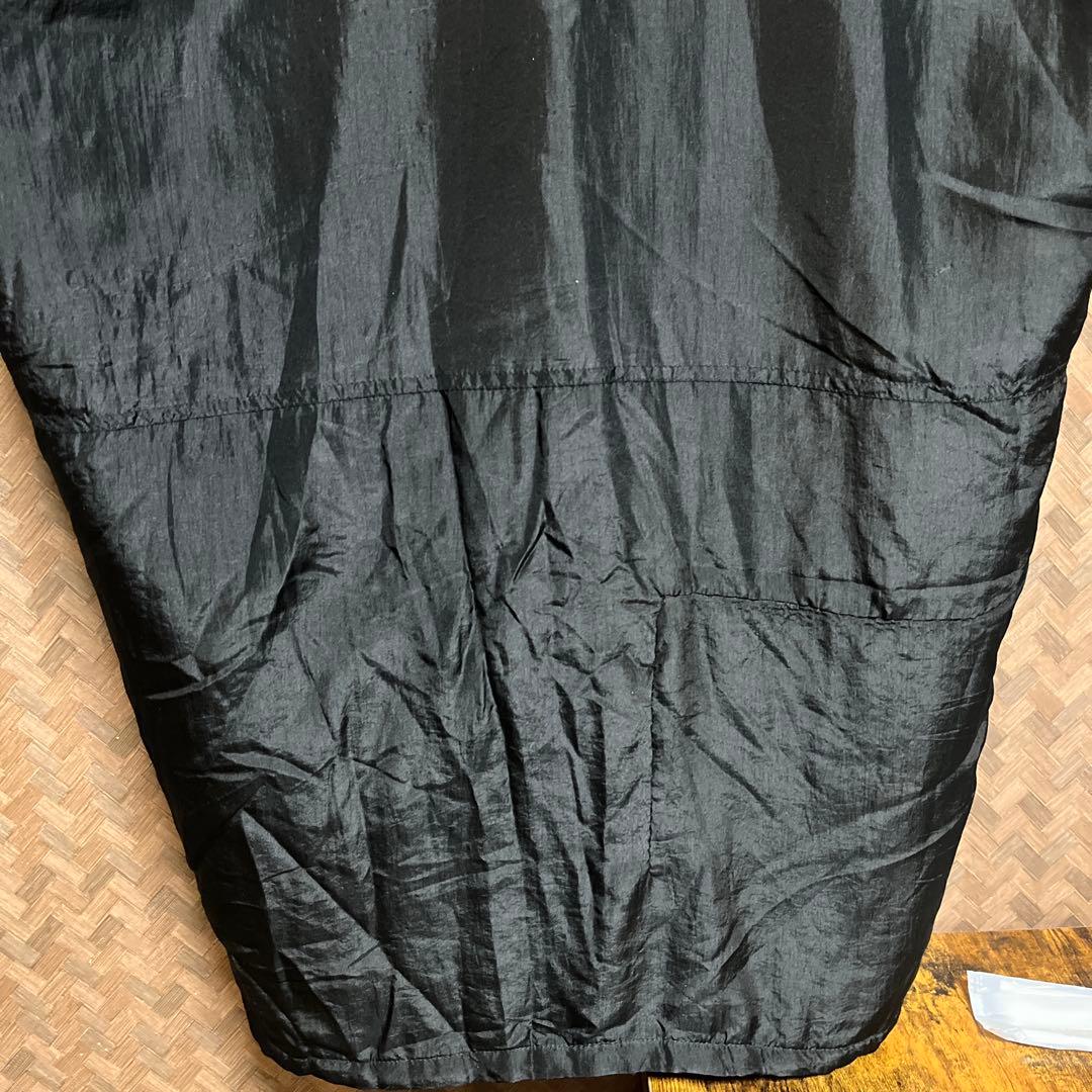 90s ヴィンテージ ナイロン中綿 ロングコート 黒