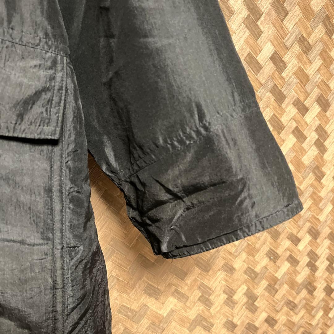 90s ヴィンテージ ナイロン中綿 ロングコート 黒