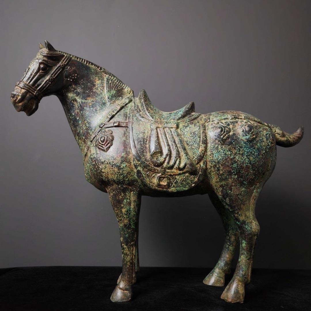 中国古美術品·古青銅器★西周青銅馬★宮蔵珍品・文房置物·風水開運置物・金運UP