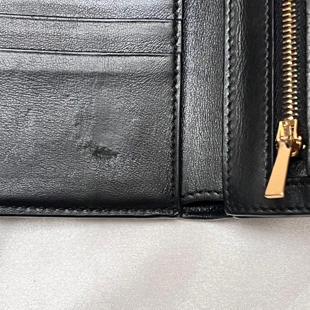 ◇美品◇セリーヌ　ストラップウォレット　二つ折り財布　ブラック　レザー