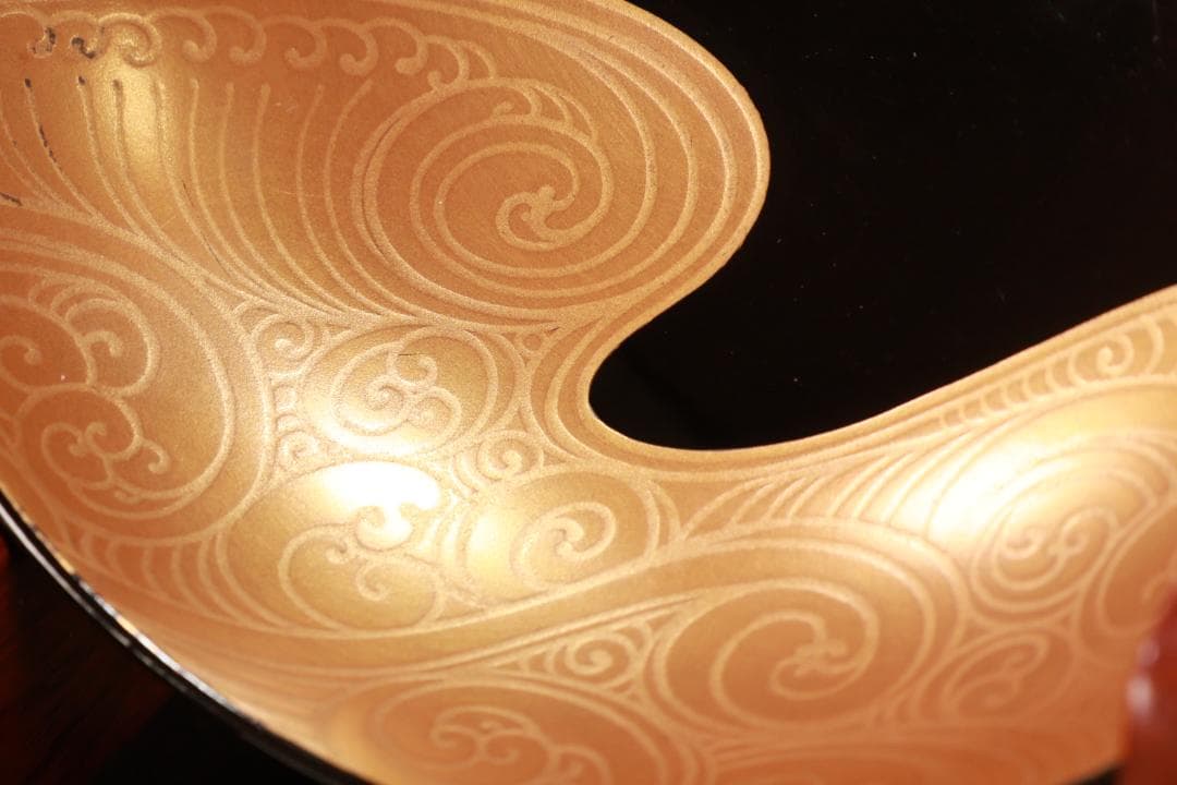 BJ110　時代輪島塗　流水紅葉桜図蒔絵　吸物椀　五客　木製　茶道具 懐石 会席