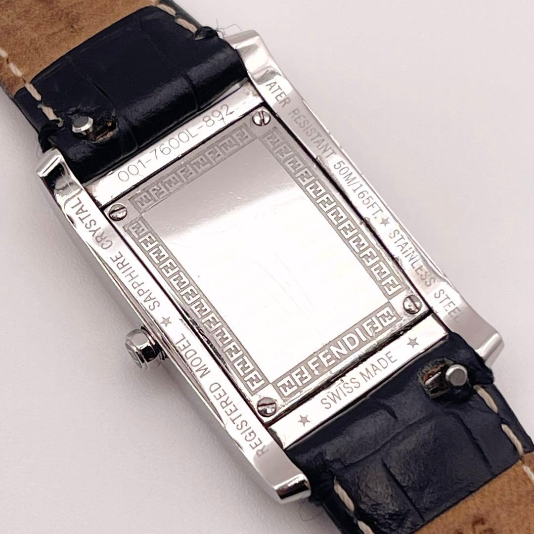 【稼働】　フェンディ　ズッカ柄文字盤　ウォッチ　クオーツ　クロコ型押し純正ベルト