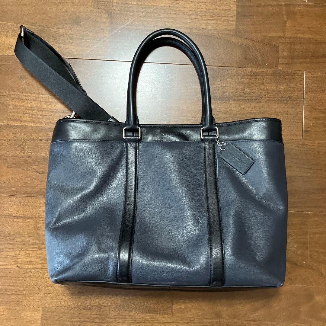COACH ネイビー ブラック ビジネスバッグ