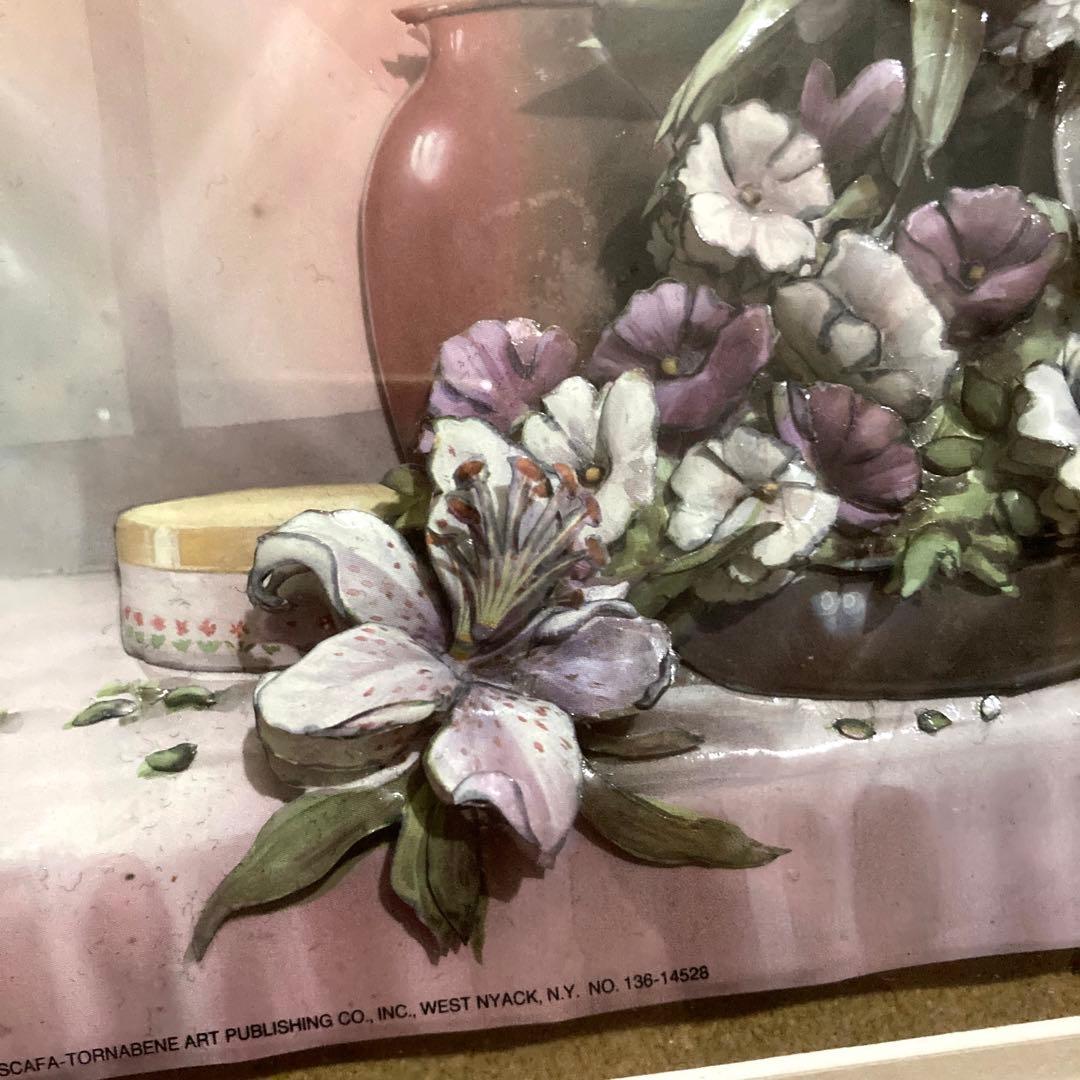 シンセリティ　シャドウボックス　百合の花　オシャレ　インテリア　アンティーク