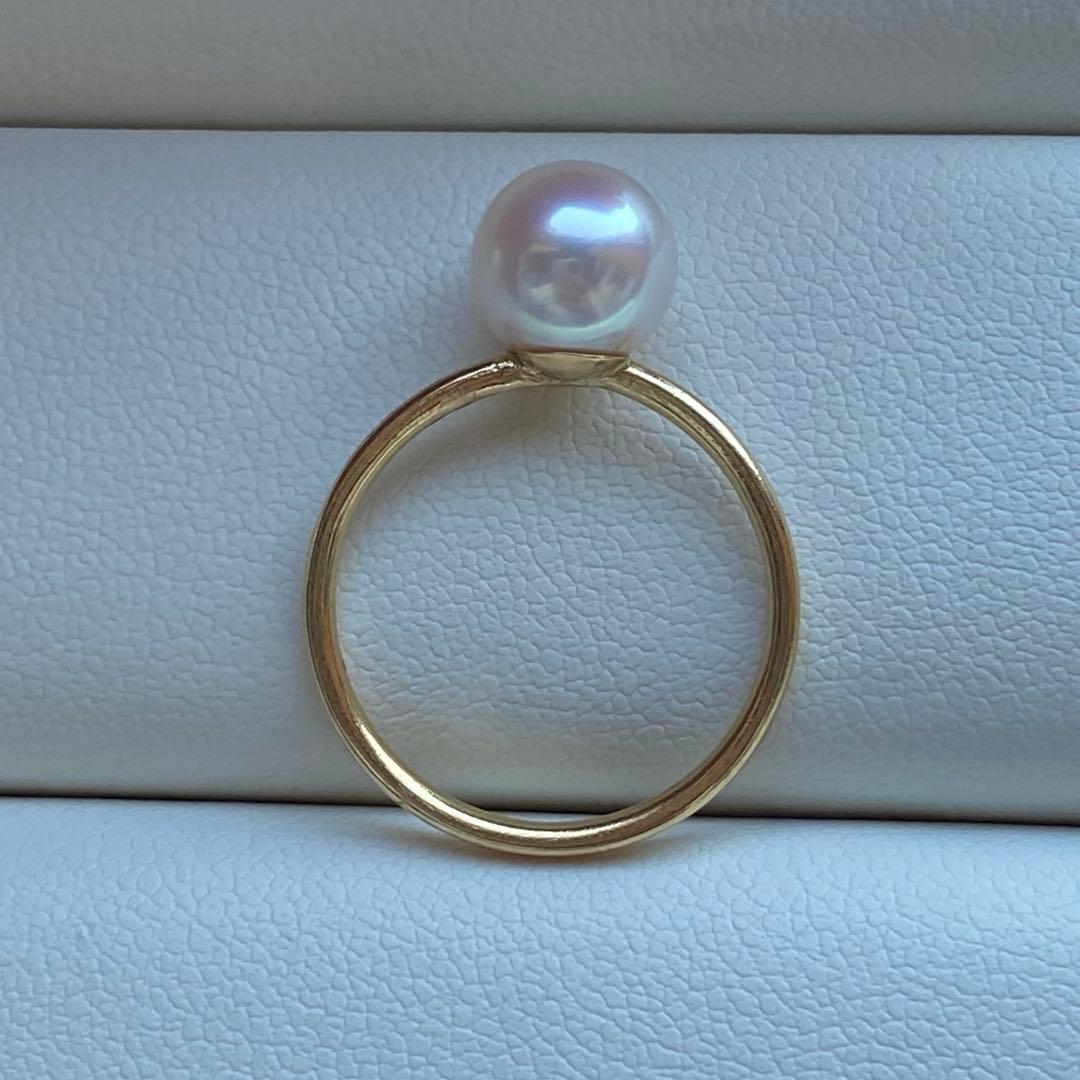 1938 美品❣️K18 天女級テリあこや真珠7.9mm リング　サイズ10.5