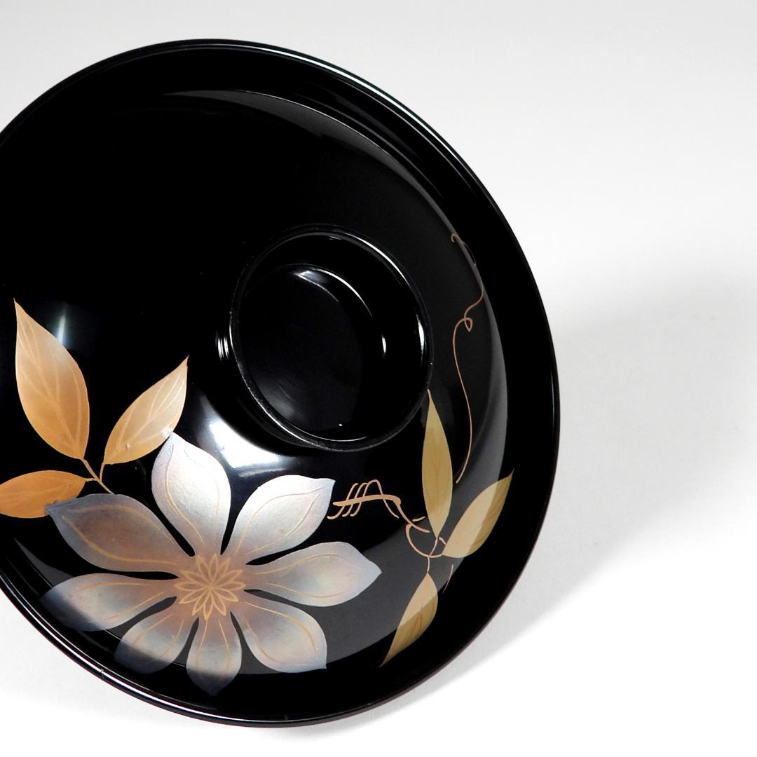 輪島塗　漆器　金蒔絵花絵紋　木製　蓋付椀　お煮物椀　大吸物椀　10客