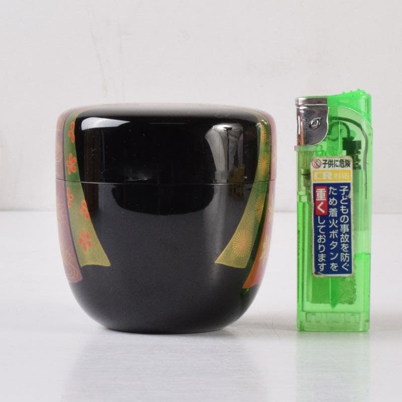 茶道具　山中塗　竹内幸斎作　熨斗蒔絵　大棗　共箱　V　7212