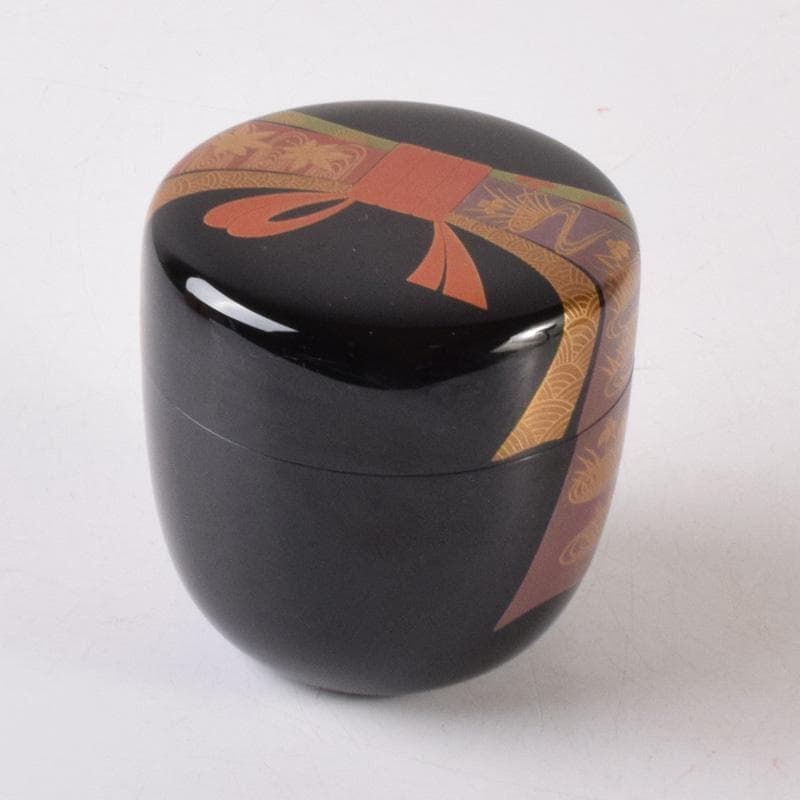 茶道具　山中塗　竹内幸斎作　熨斗蒔絵　大棗　共箱　V　7212