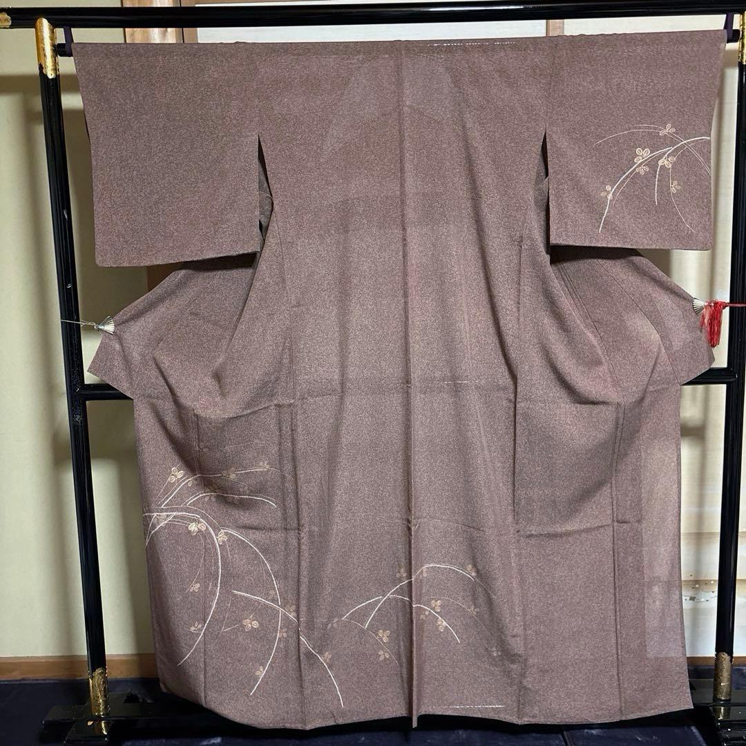 未使用近い 美品 正絹 絽 訪問着　フルセット ４点 たたき染め 裄70