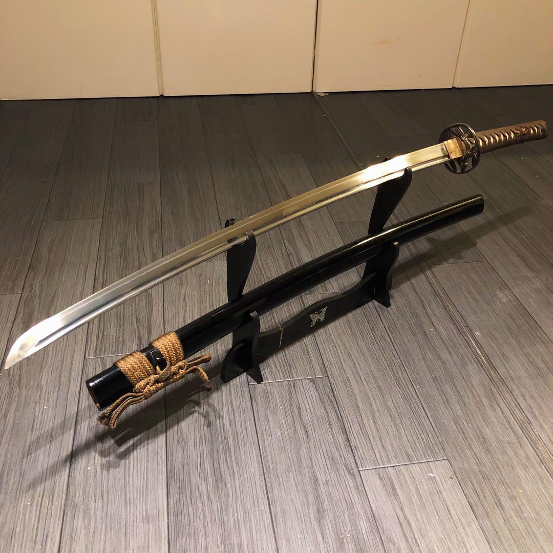 高級模造刀　樋有刀身 渋緑拵え　居合刀　太刀　本格模造刀