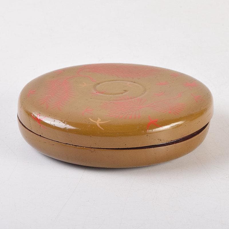 漆塗　嵩山堂製　携帯　書道具　肉池　朱肉入　印材入　小物付　共箱　C　R9173