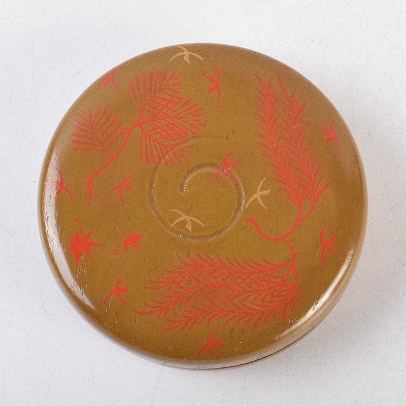 漆塗　嵩山堂製　携帯　書道具　肉池　朱肉入　印材入　小物付　共箱　C　R9173