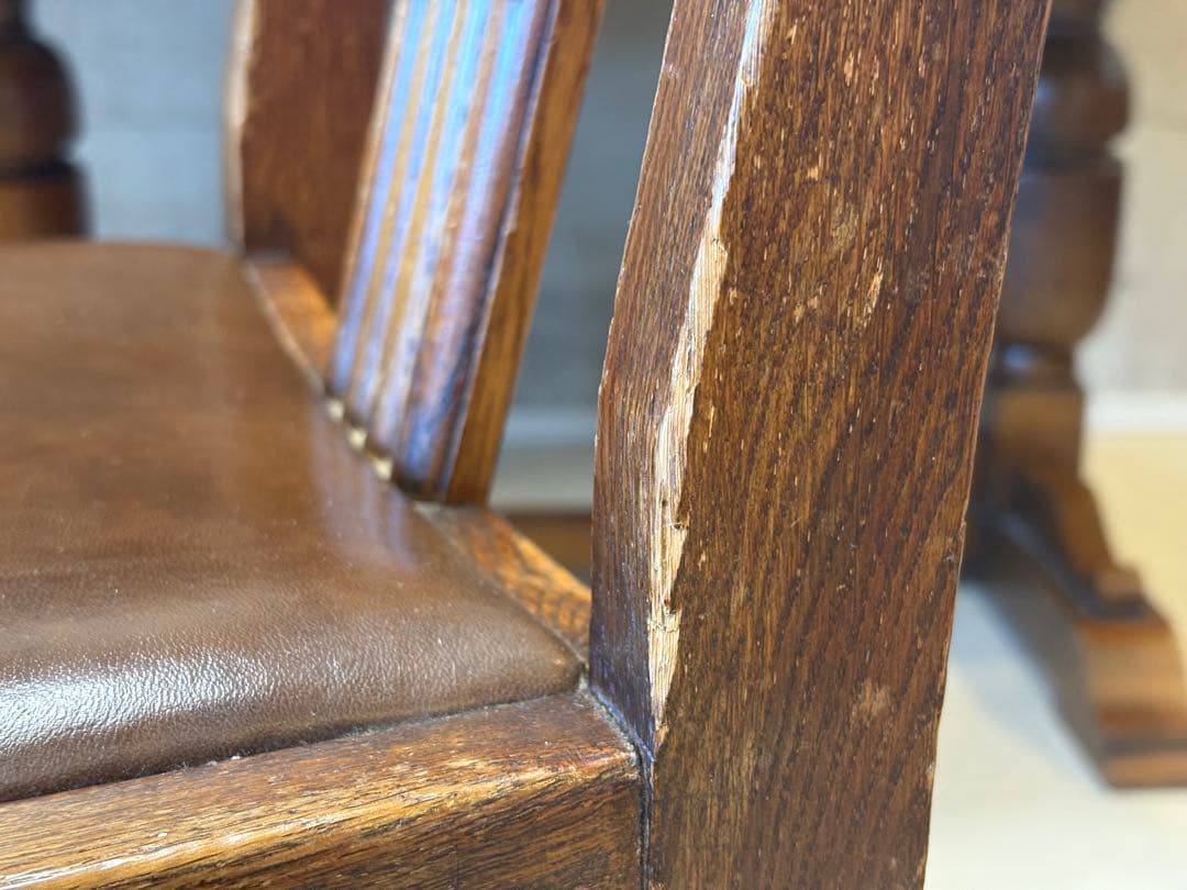 【1/5】イギリスアンティークドローリーフテーブル(ダイニングセット)※椅子別売