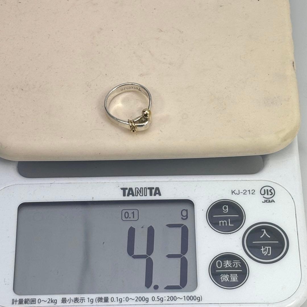 Tiffany & Co. ティファニー K18×SV925 フック&アイ12号