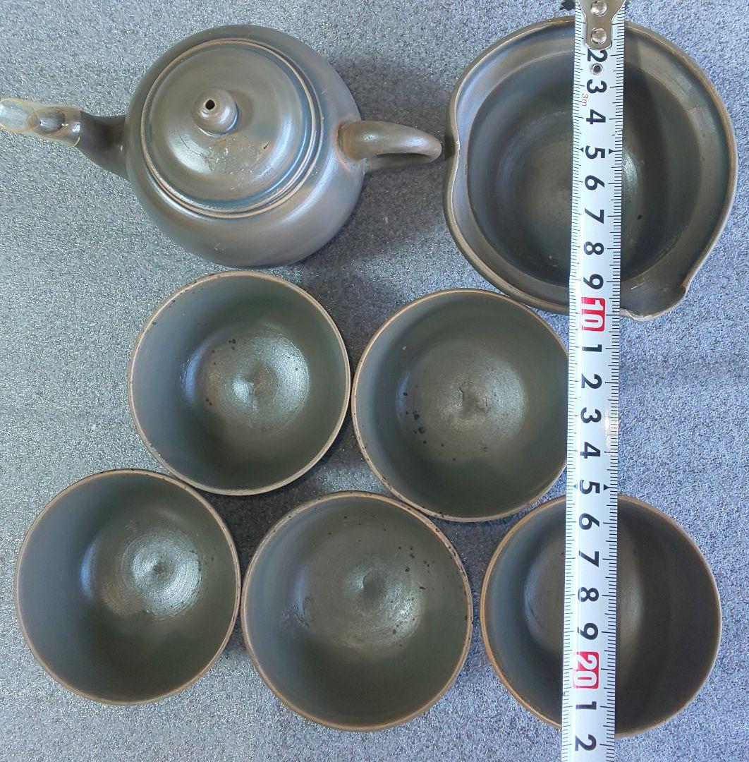 備前焼 青備前 茶器揃 七点一式 煎茶道具5客