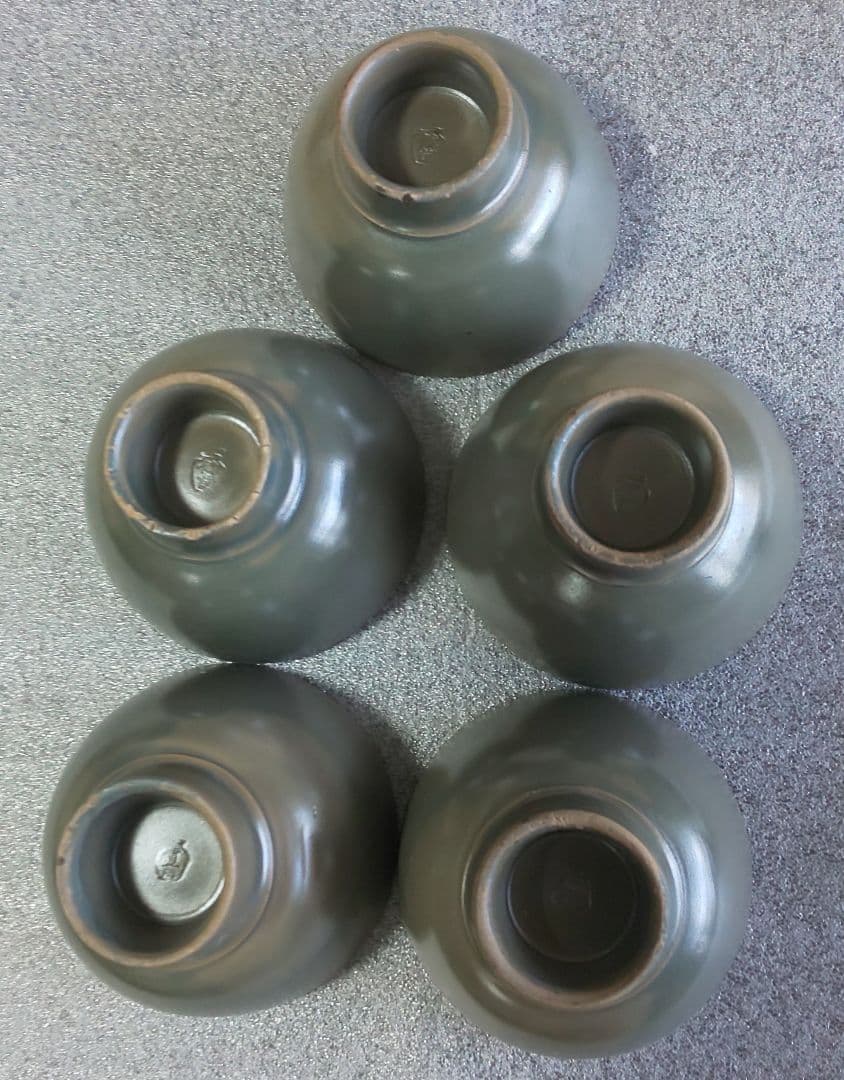 備前焼 青備前 茶器揃 七点一式 煎茶道具5客