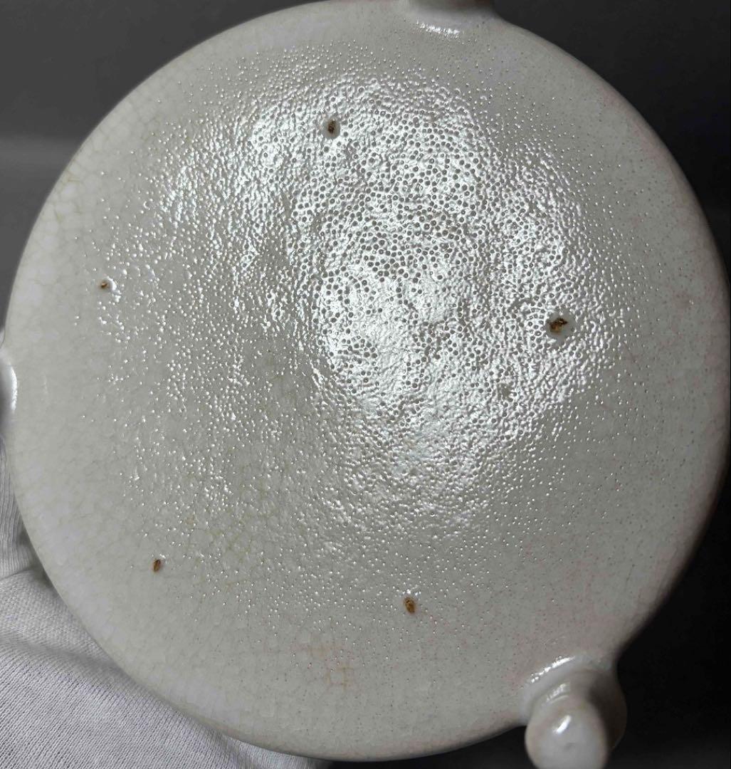 中国 三つ足丸盤(白系)　f2260120