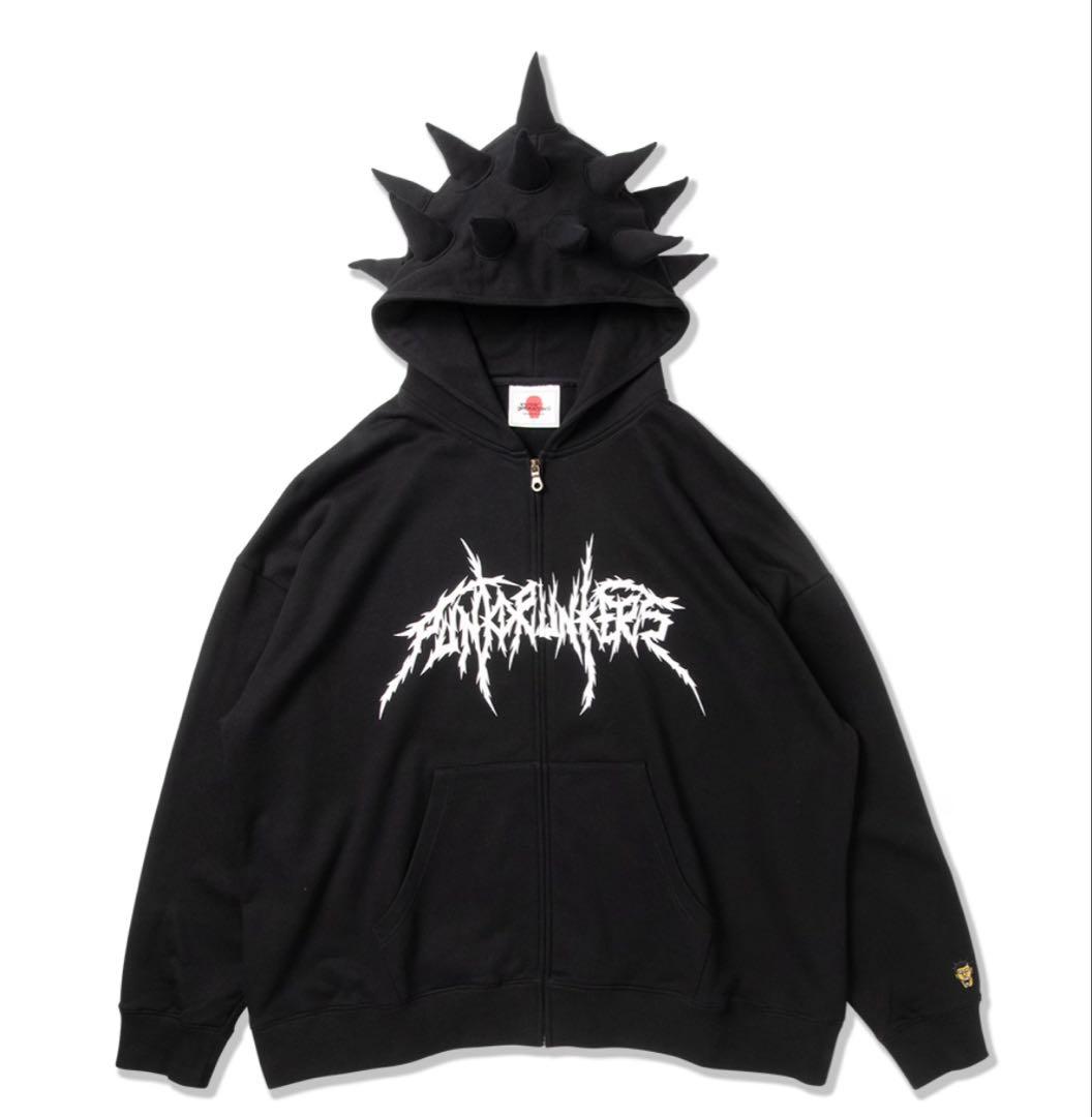 パンクドランカーズ一回着用トゲトゲZIPパーカ