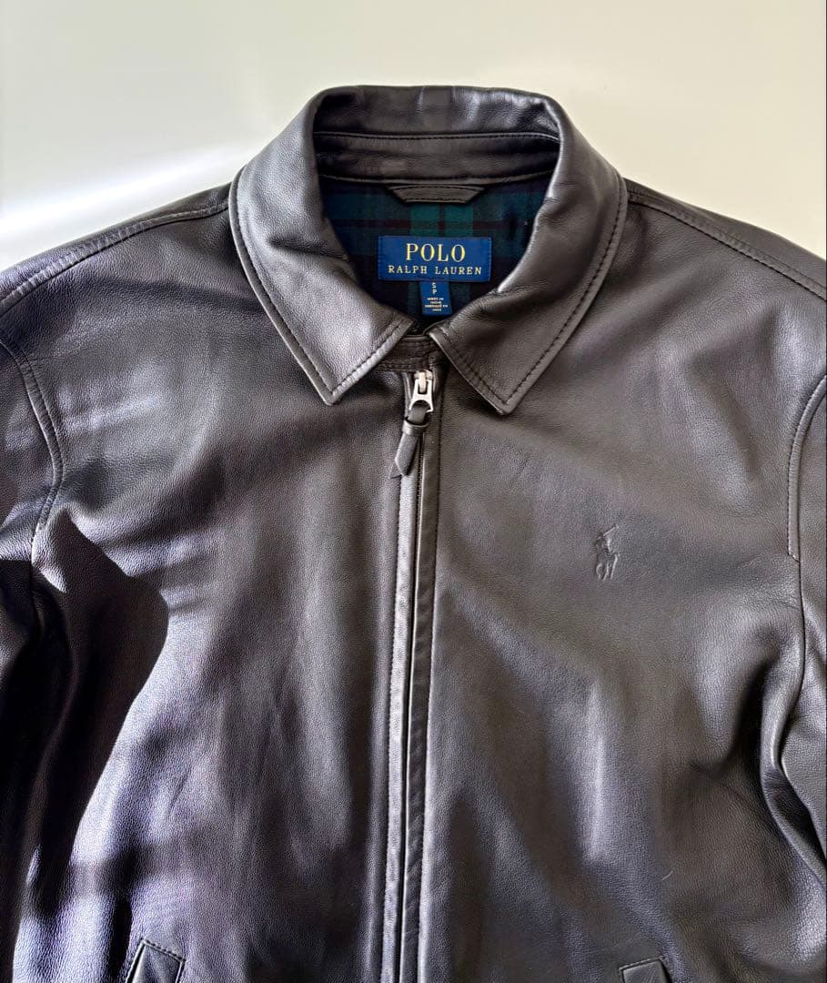 Polo Ralph Lauren ブラックレザーシングルライダース