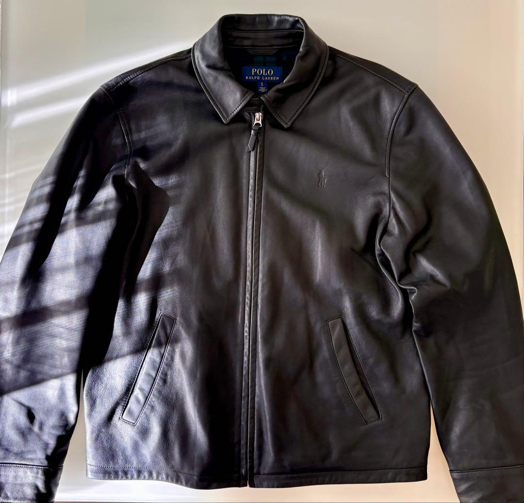 Polo Ralph Lauren ブラックレザーシングルライダース