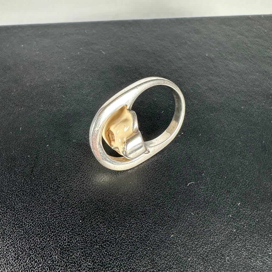 925 16号 ヴィヴィアンウエストウッド スカル オーブ リング ストーン 白