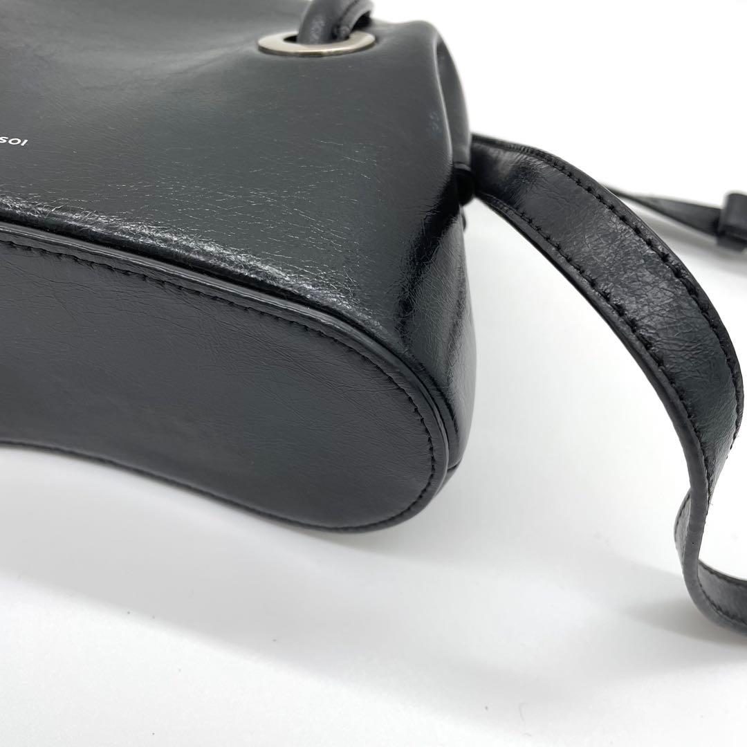 【極美品】OSOI　サークルバッグ　2way ロゴ　シルバー金具　レザー　黒