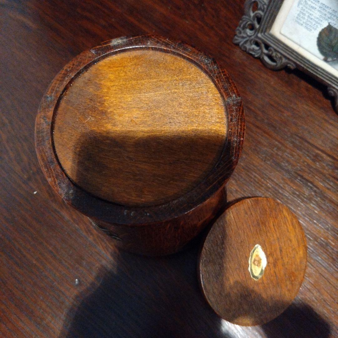 稀少 レア 英国 イギリスアンティーク ティーキャニスター ウォールナット