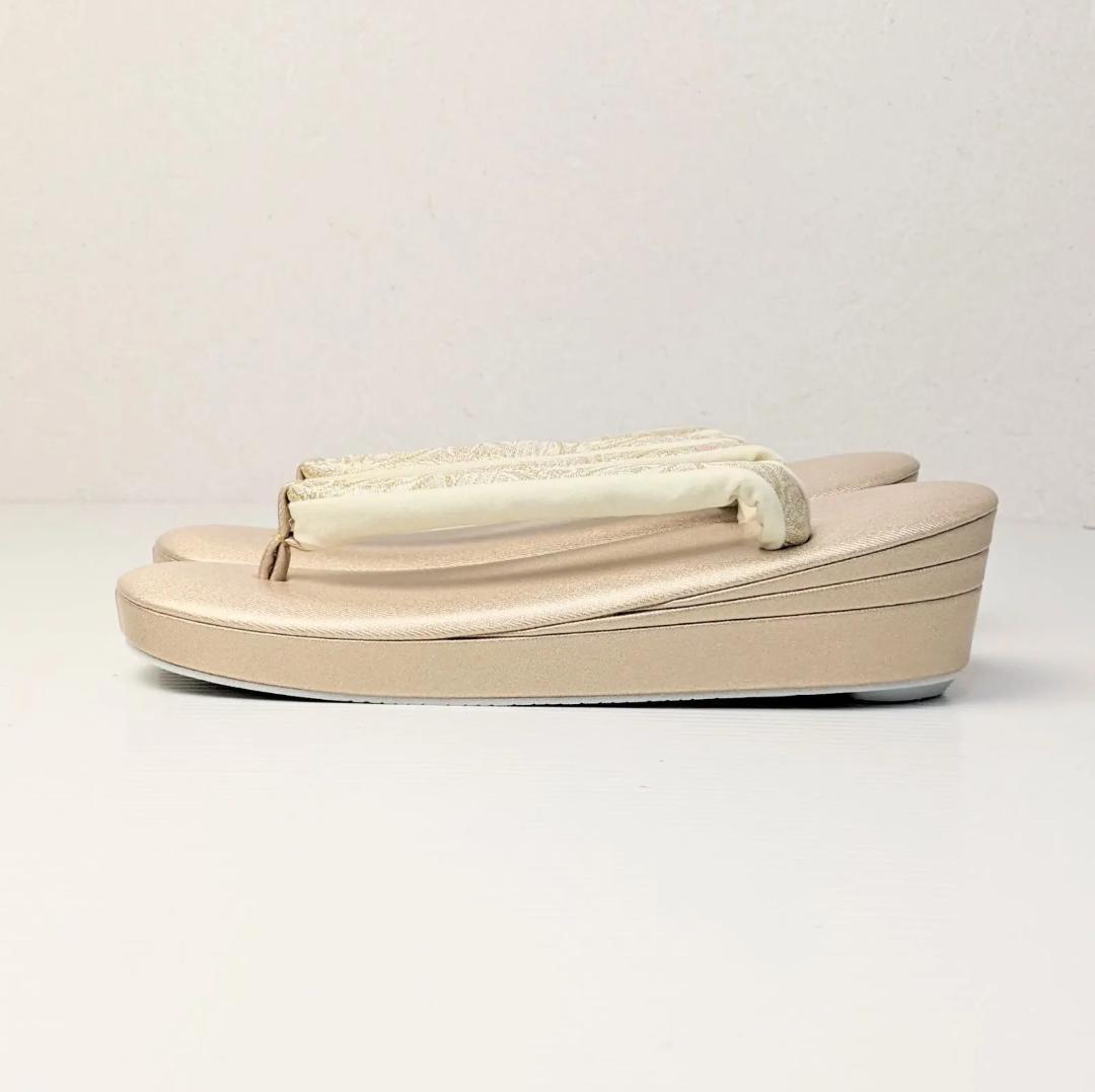 紗織ブランド 草履 バッグ セット 帯地 ゴールド フォーマル LLサイズ H5