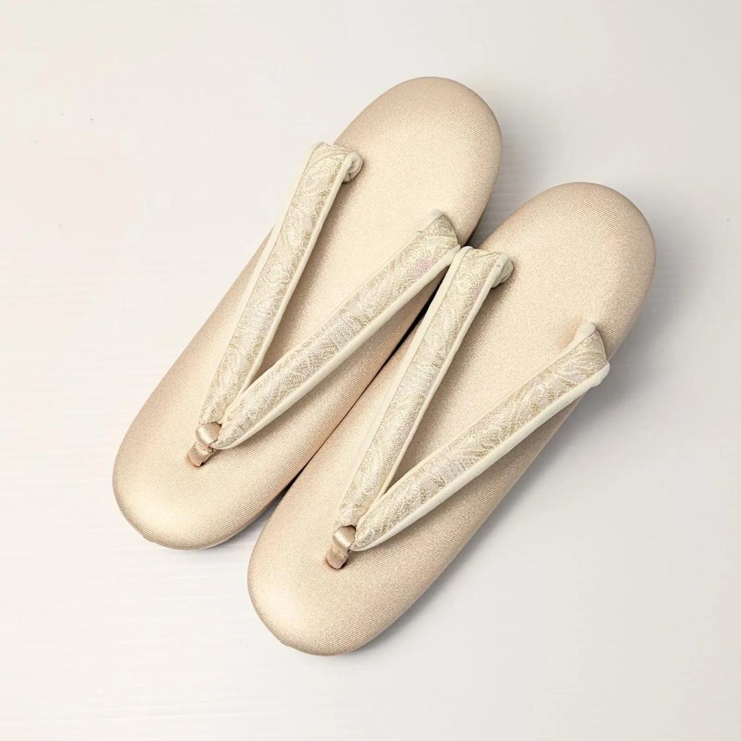 紗織ブランド 草履 バッグ セット 帯地 ゴールド フォーマル LLサイズ H5