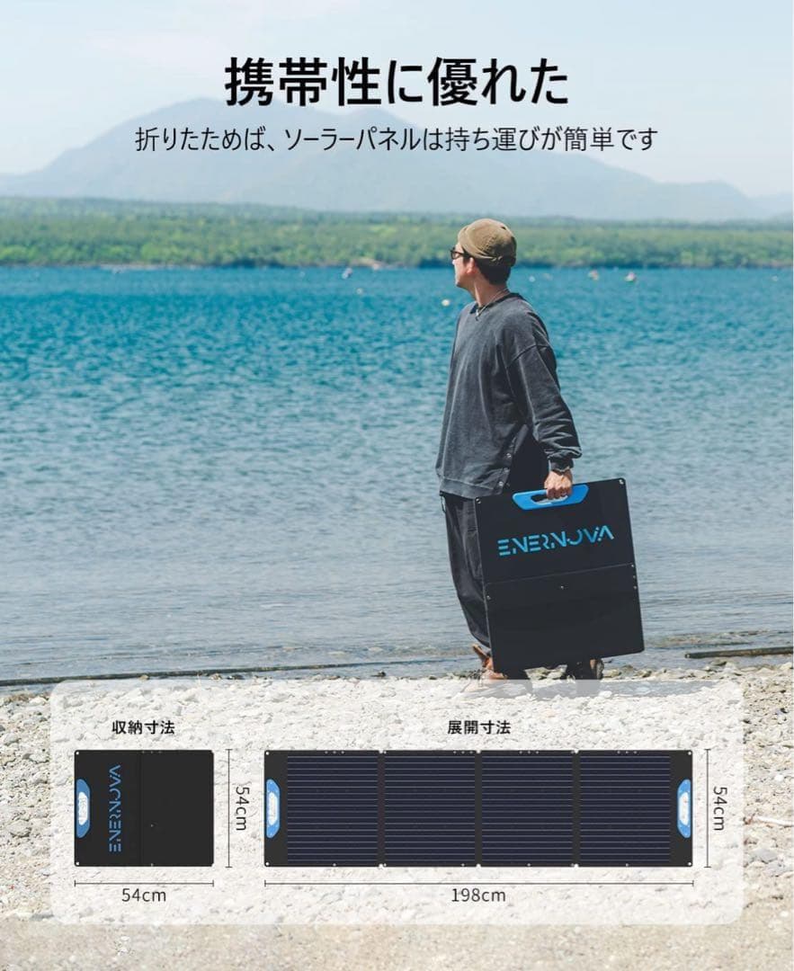 ENERNOVAソーラーパネル160W折りたたみ式ソーラーパネル 160W
