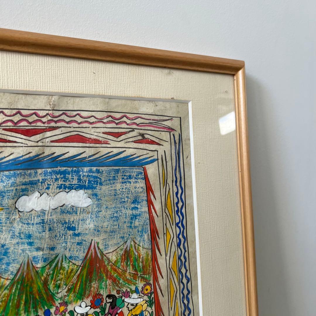 バリの民芸品♡額入り絵画　美品