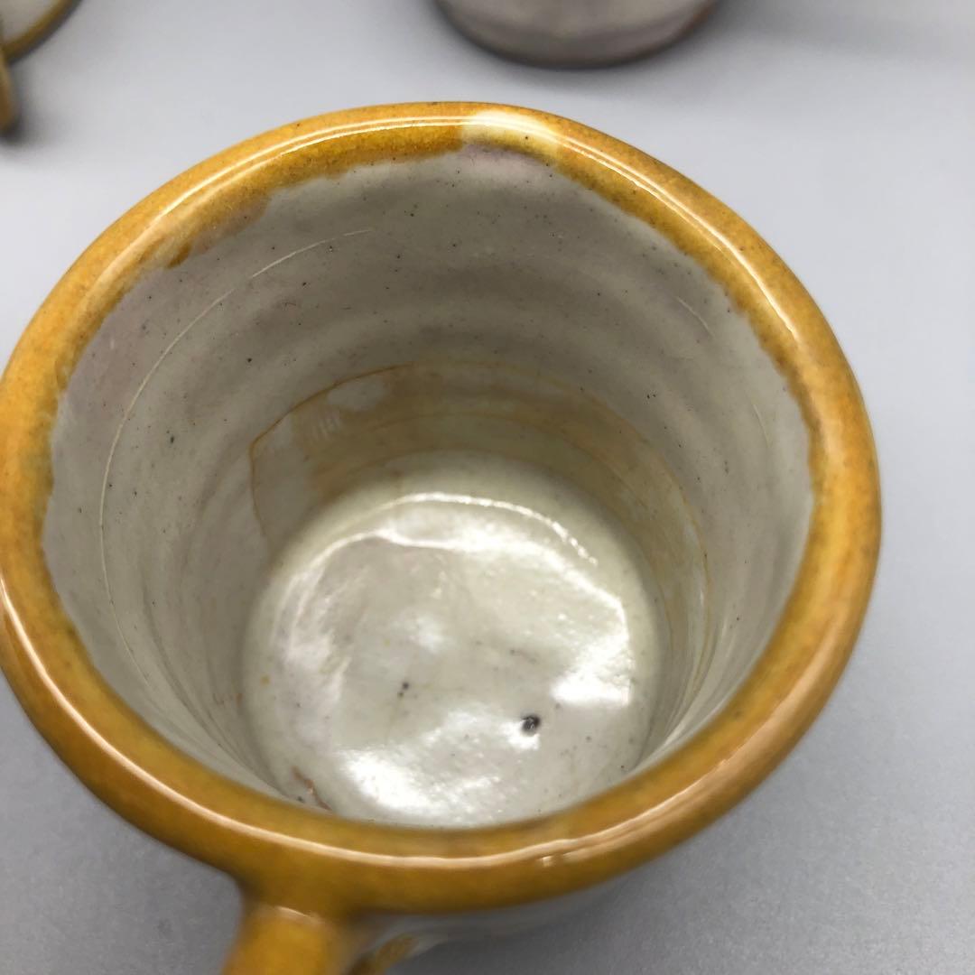 メキシコプエブラタラベラ焼ビンテージ陶器伝統工芸バード鳥カップ&ソーサー4客組