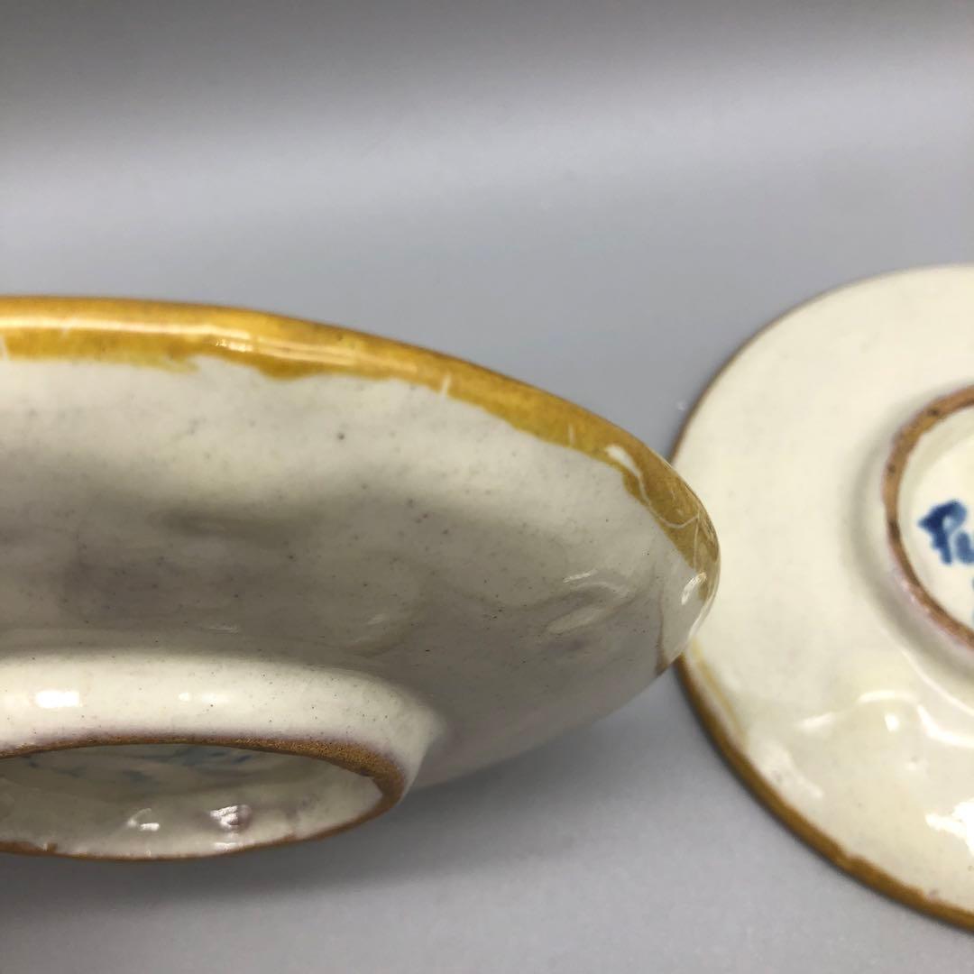 メキシコプエブラタラベラ焼ビンテージ陶器伝統工芸バード鳥カップ&ソーサー4客組