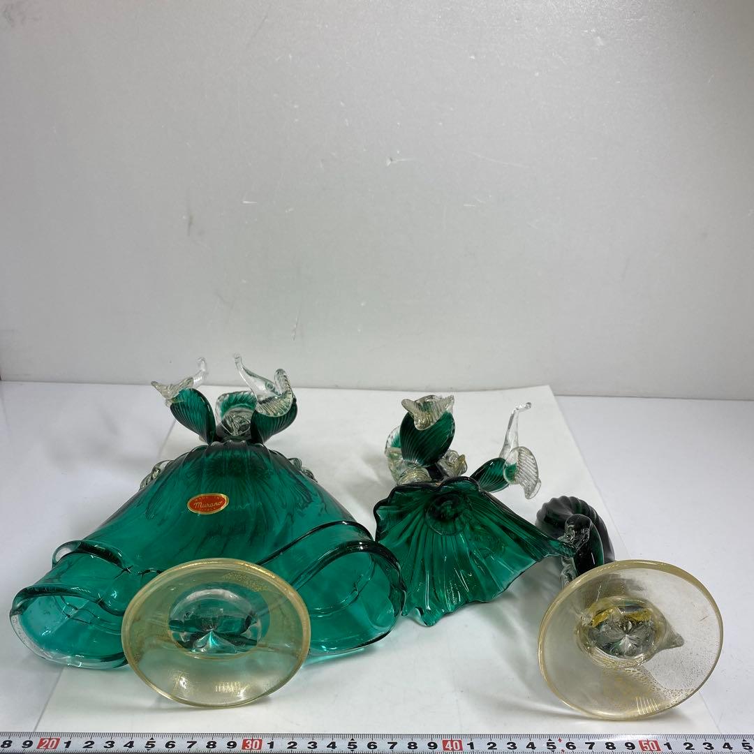 ムラーノガラス　一対　高さ30㎝　タカサ　東な7-0312①