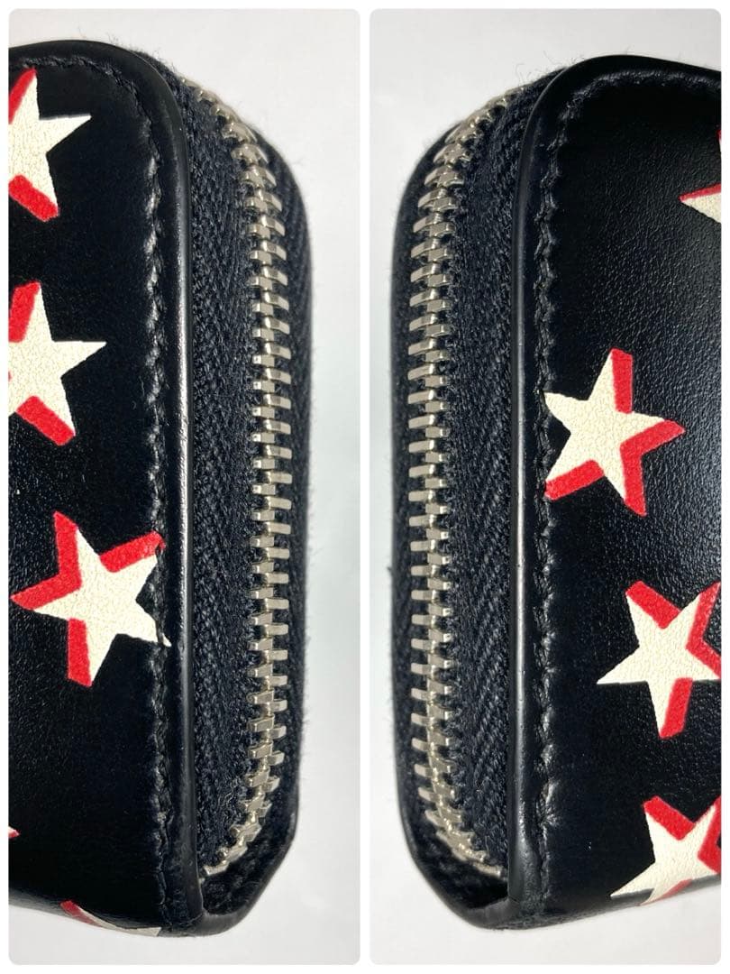 サンローラン　スター　星　レザー　ラウンドファスナー　ケース　カードケース