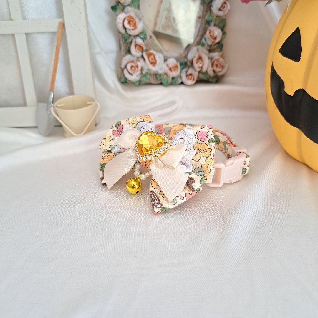 ハロウィン、スイートロリータ(イエロー)わんちゃん猫ちゃん用首輪