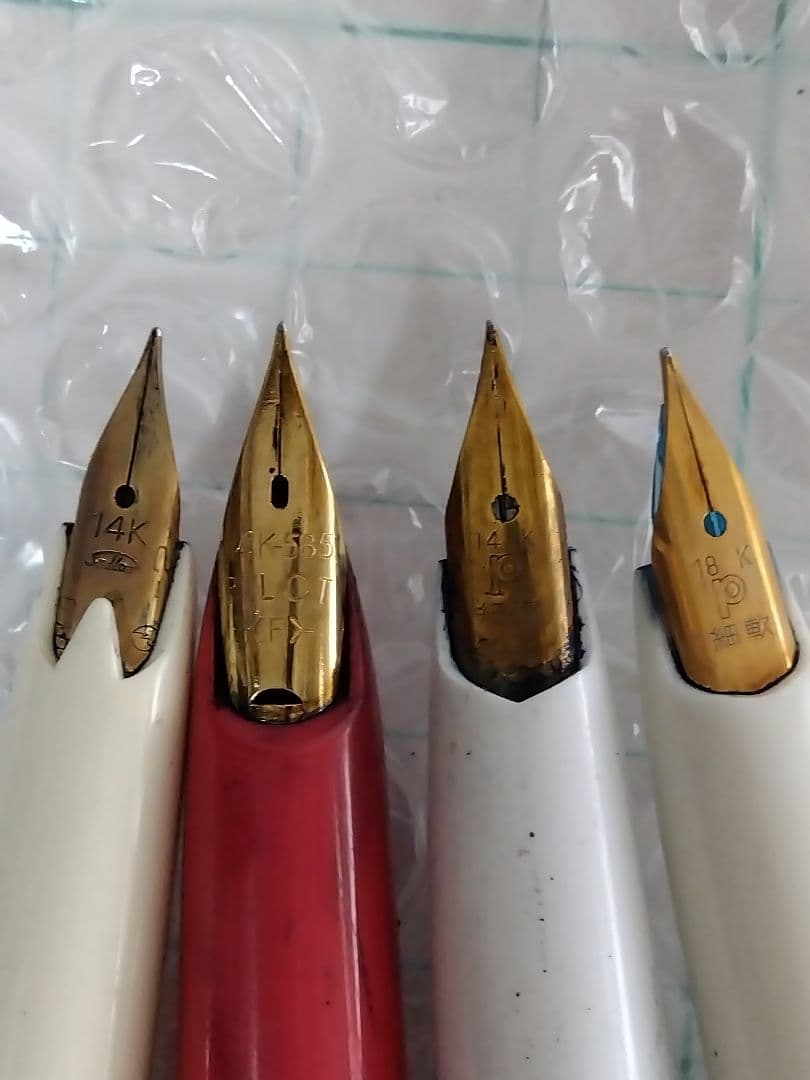 ペン先14Kx3本、18Kx1本、万年筆、合計4本まとめ売り